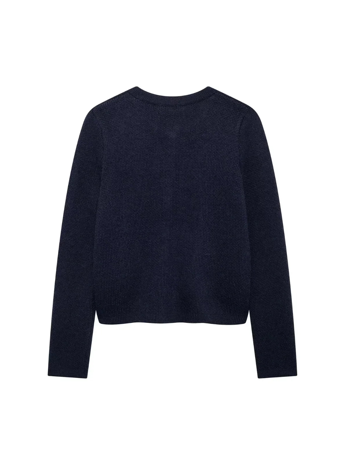 Gold Decorated Row Button Short Knitted Cardigan - LA FEMME WANDERER