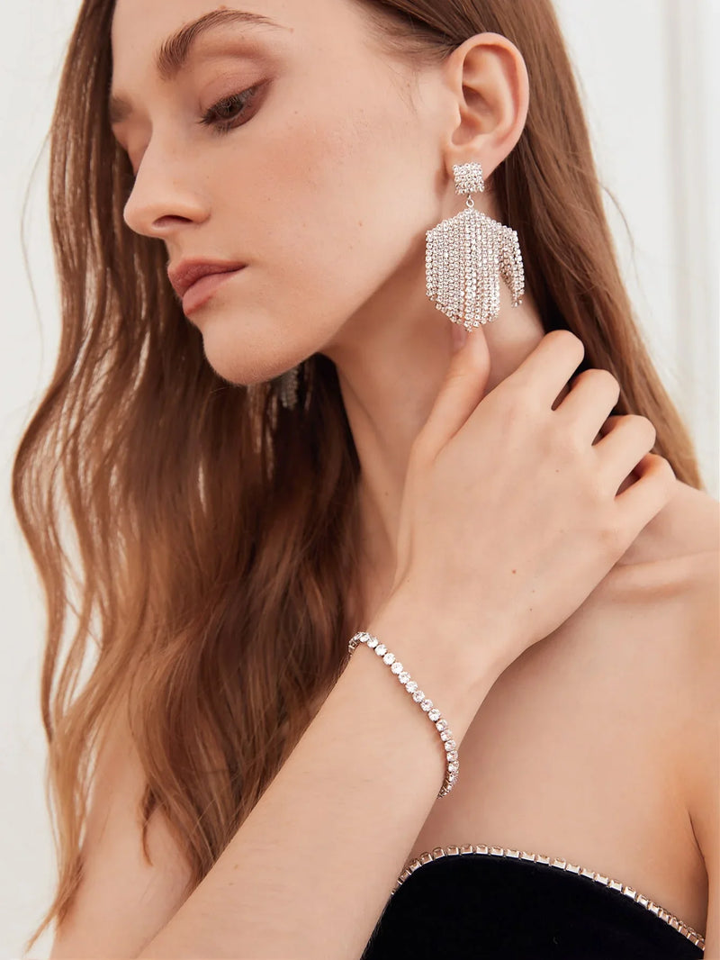 Zirkonia Armband Silber Strass Alltagskleidung