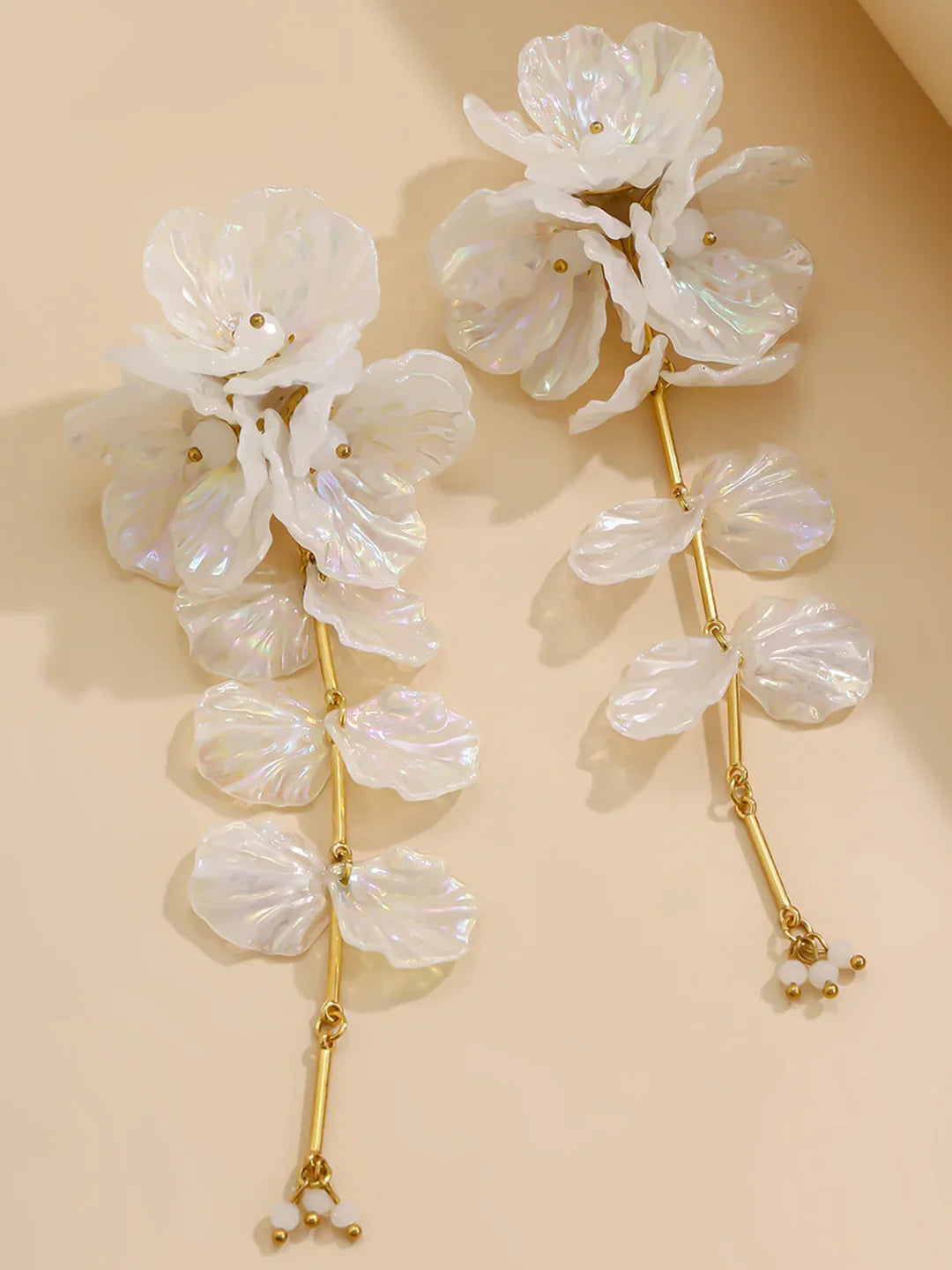 Floral Iridescent Drop Earrings - LA FEMME WANDERER