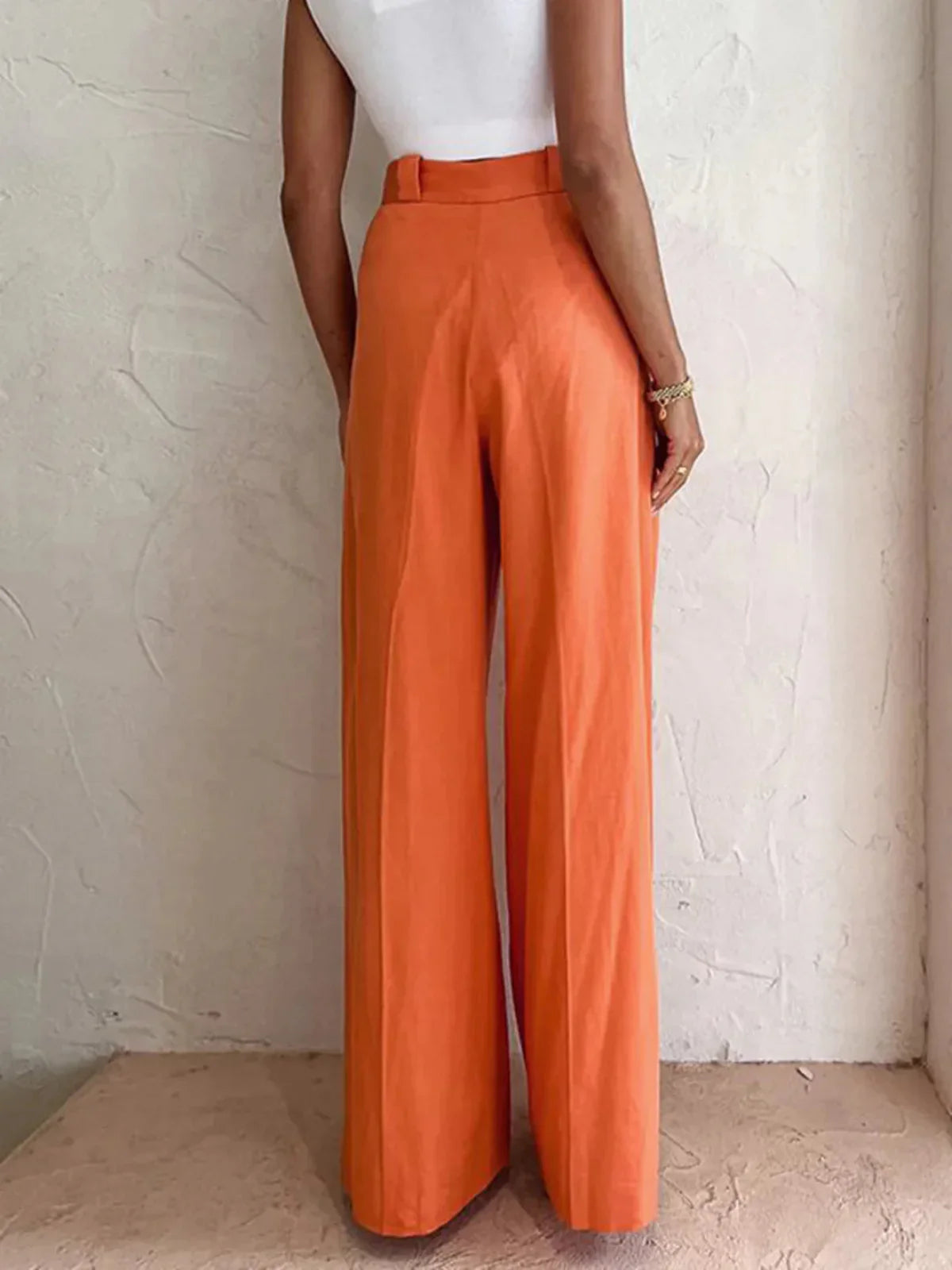 Vitamin-C Casual High Waist Wide Leg Pants - LA FEMME WANDERER