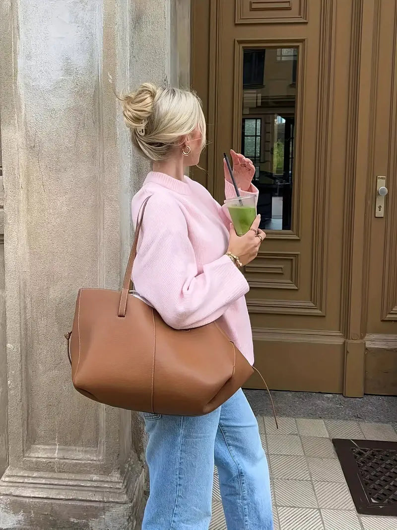 Sweet Crew Neck Pullover Sweater - LA FEMME WANDERER