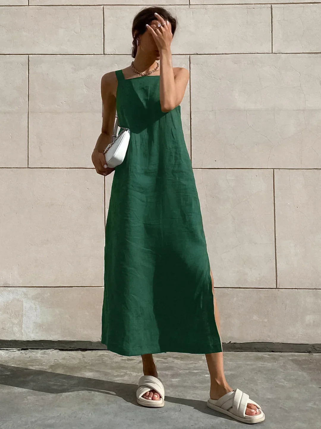 Minimalism Cotton Cami Long Dress - LA FEMME WANDERER