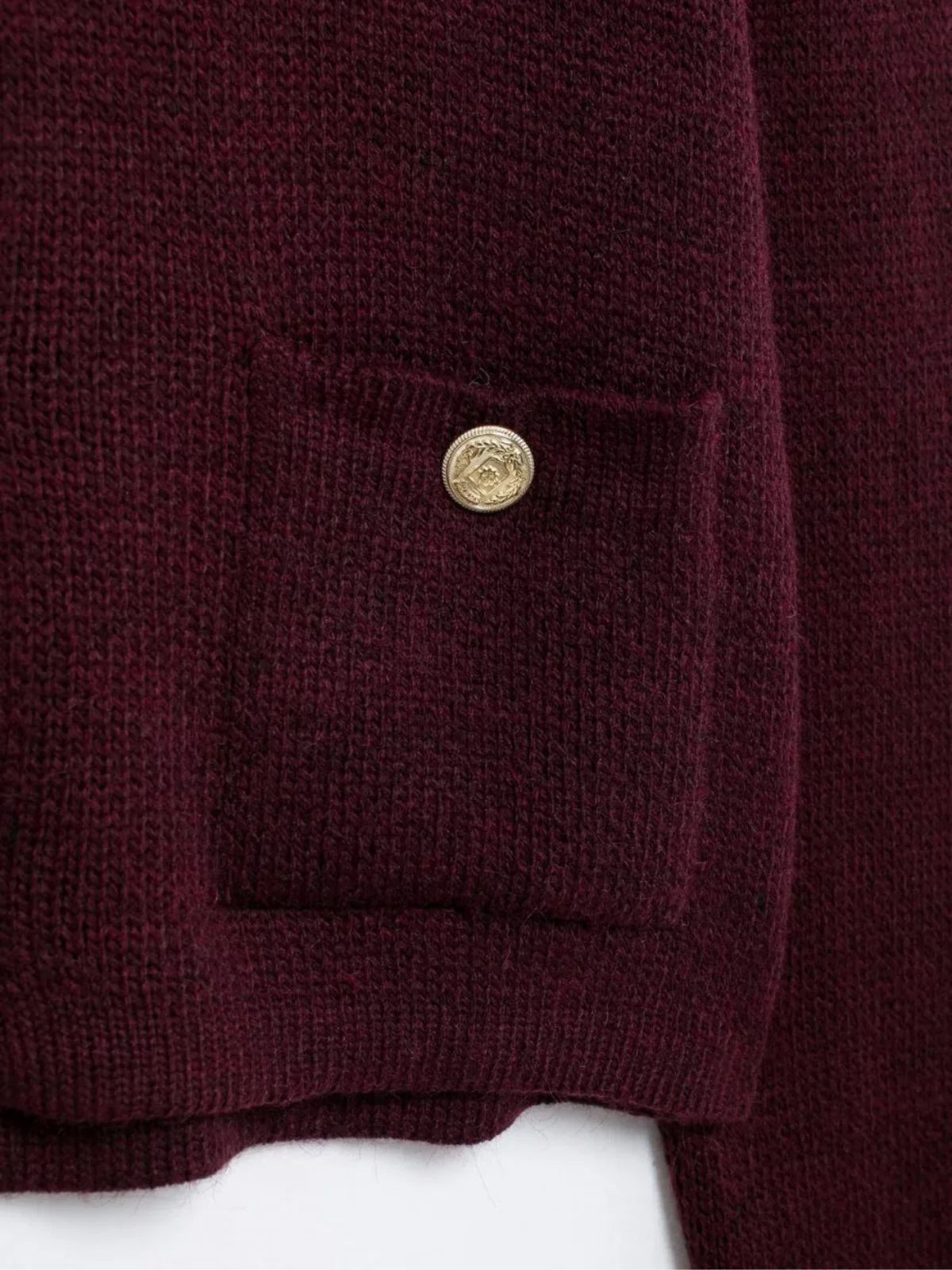 Gold Decorated Row Button Short Knitted Cardigan - LA FEMME WANDERER