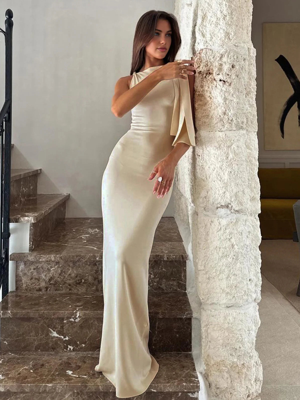 Beloved Knotted Sleeveless Long Dress - LA FEMME WANDERER