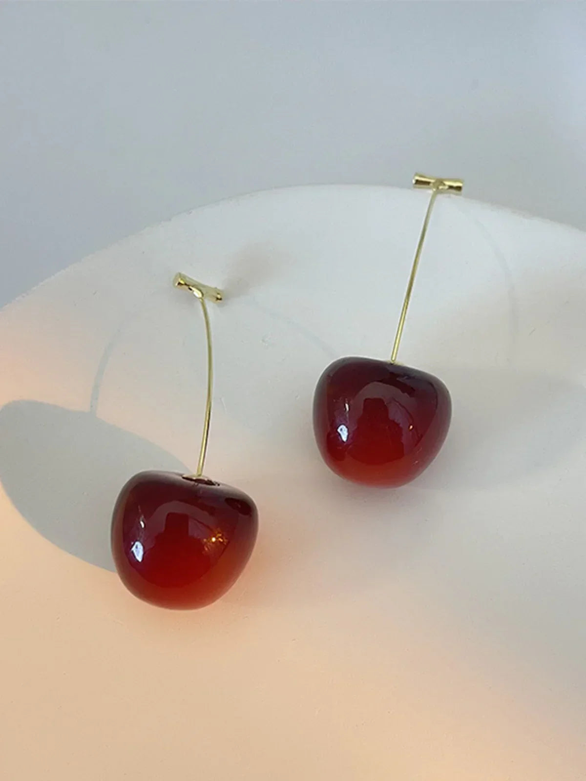 Cherry Drop Burgundy Earrings - LA FEMME WANDERER