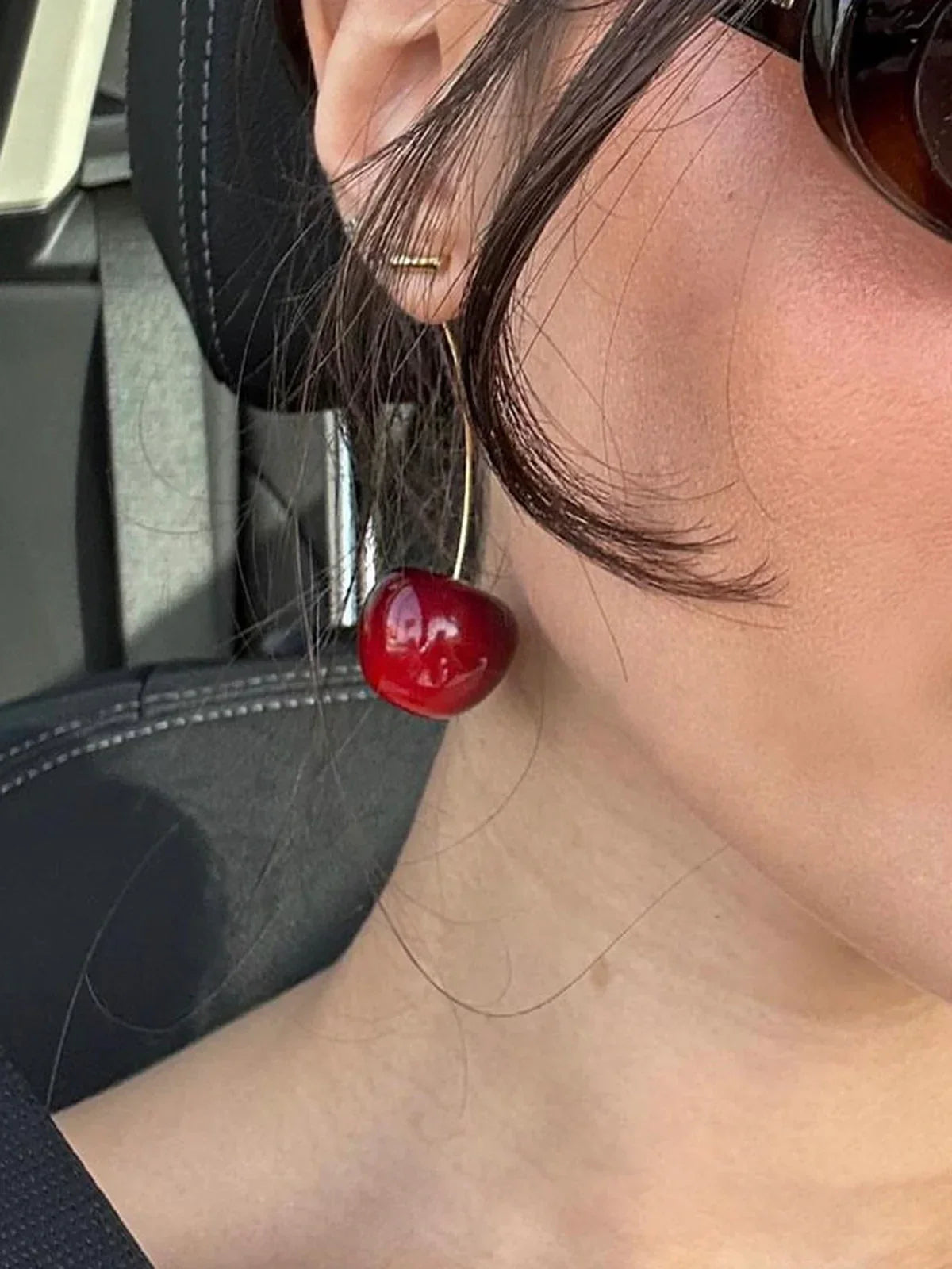 Cherry Drop Burgundy Earrings - LA FEMME WANDERER