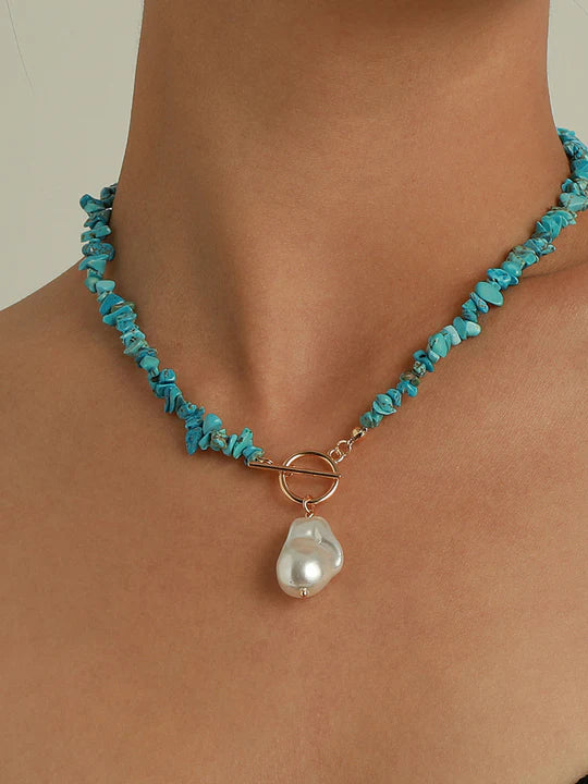 Irregular Turquoise Necklace - LA FEMME WANDERER