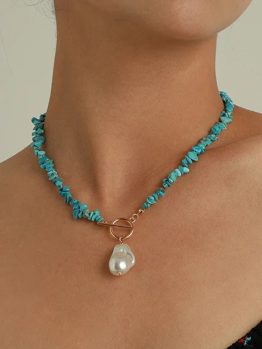 Irregular Turquoise Necklace - LA FEMME WANDERER