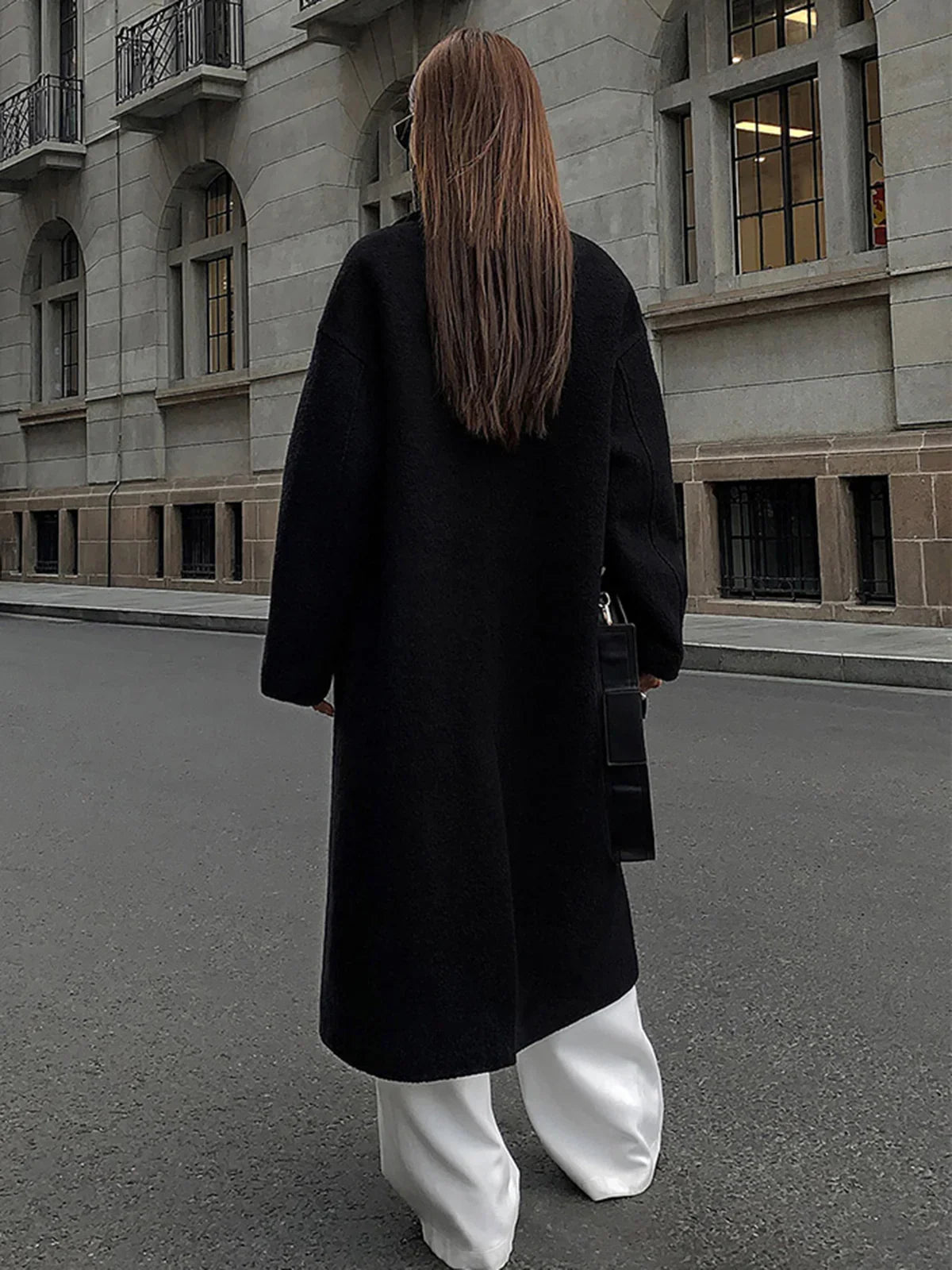 Wool-Blend Tweed Long Coat - LA FEMME WANDERER