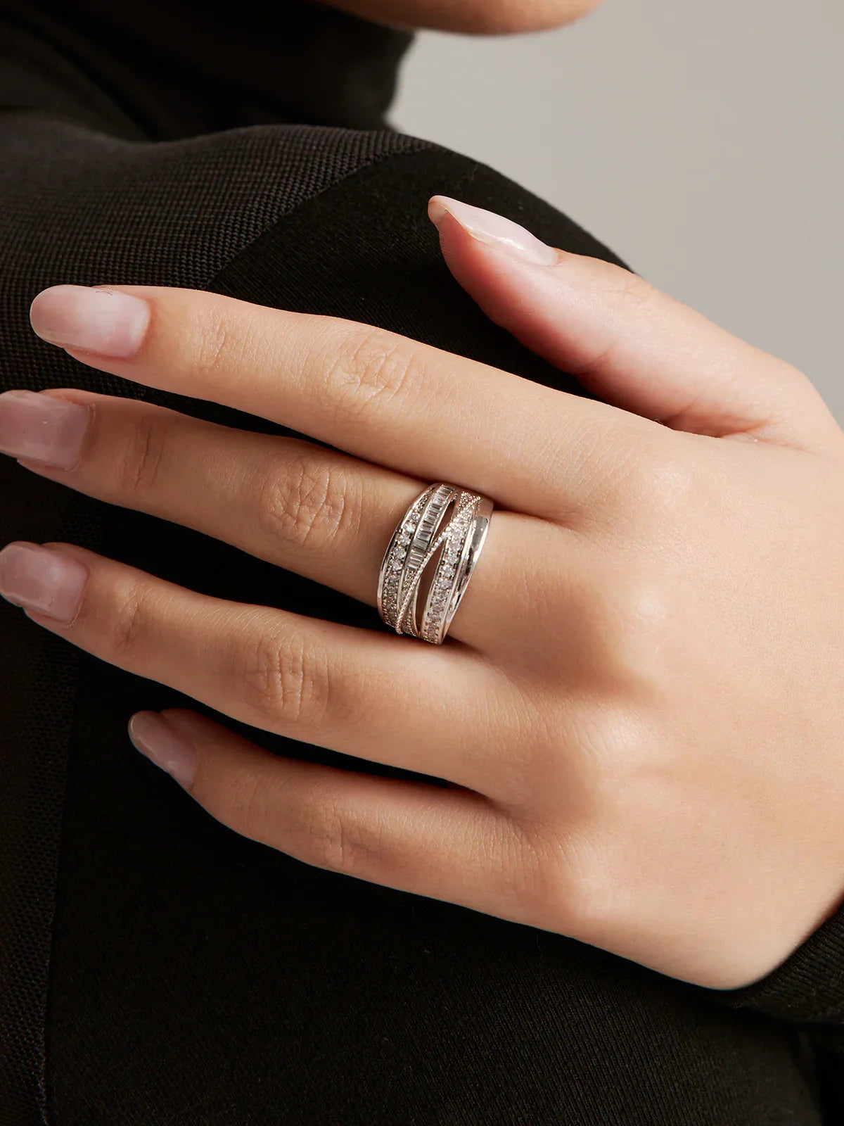 Elegant Multi-Layer Zircon Ring - LA FEMME WANDERER