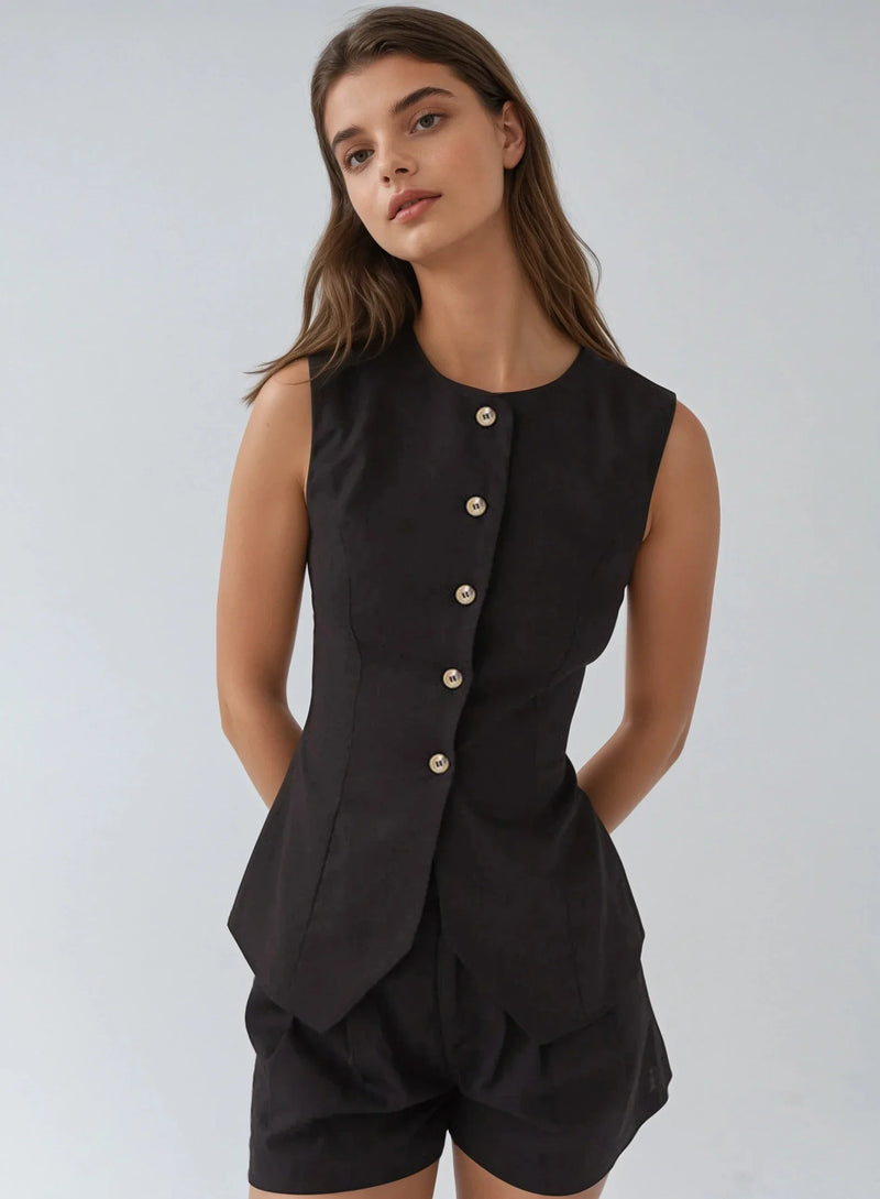 Ärmellose Weste aus Leinen „Always In Love“