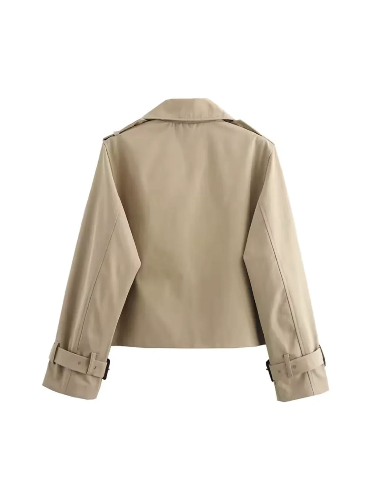 Lapel Double Breasted Versatile Short Trench Coat - LA FEMME WANDERER