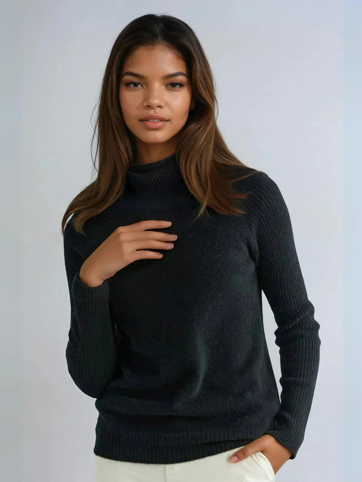 Casual Style Loose Turtleneck Sweater - LA FEMME WANDERER
