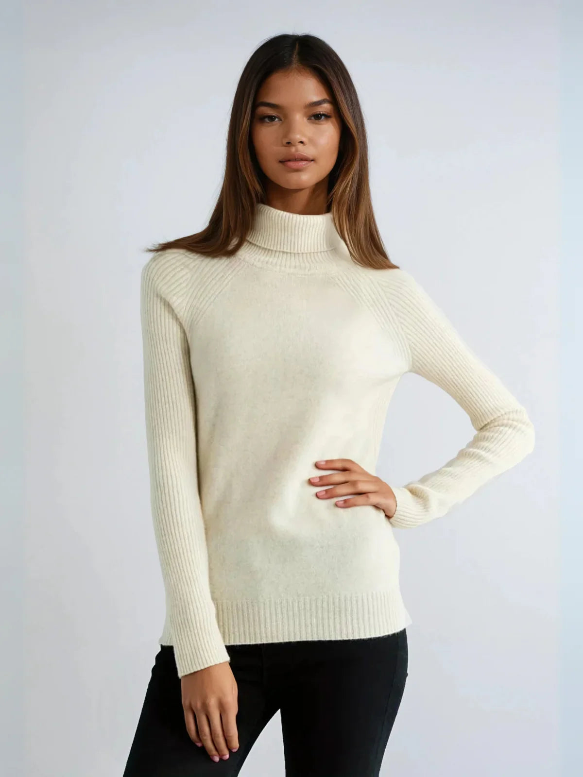 Casual Style Loose Turtleneck Sweater - LA FEMME WANDERER