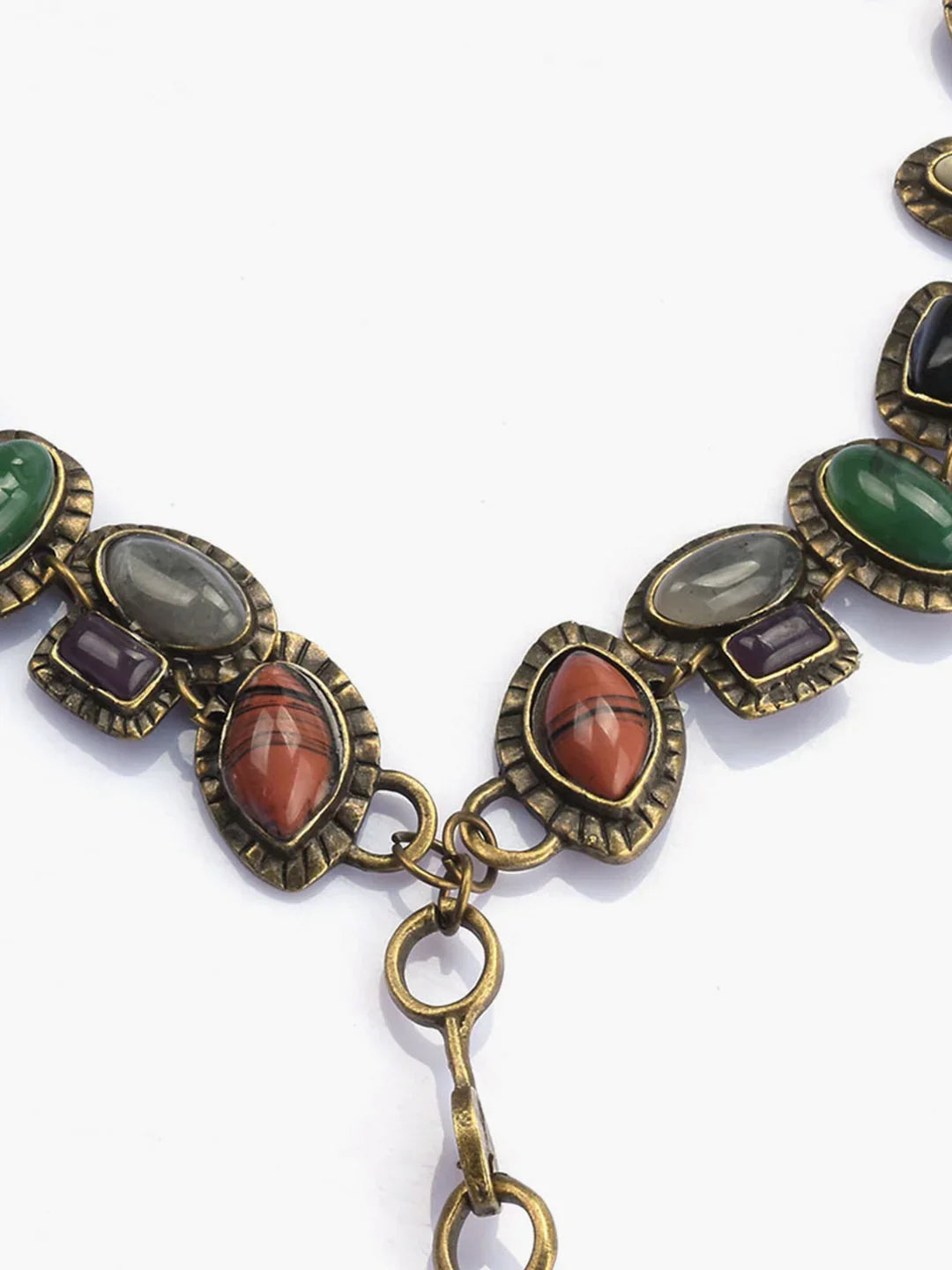 Boheme Geometrical Stones Pendant Necklace - LA FEMME WANDERER