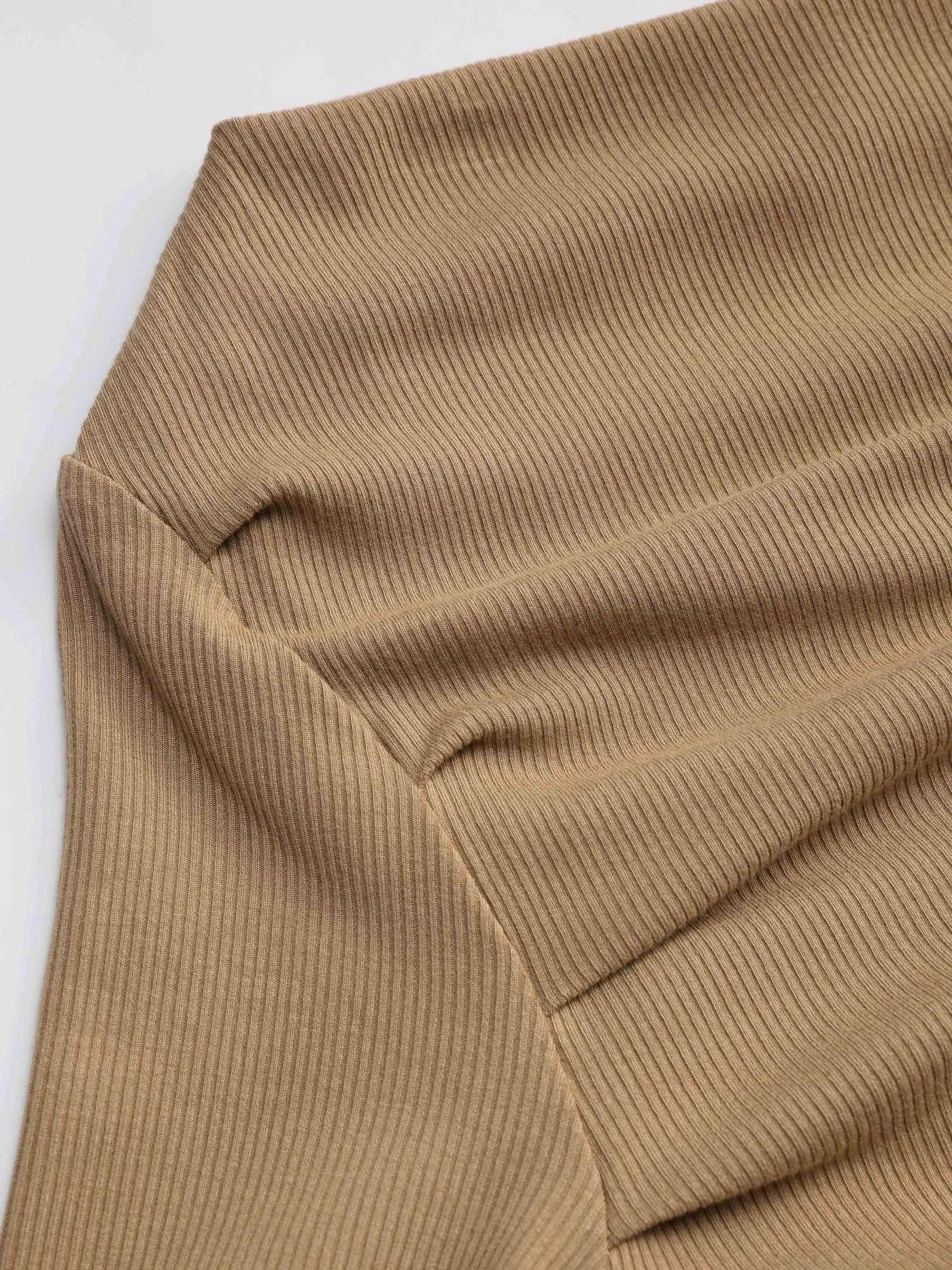 Solid Asymmetrical Neck Long Sleeve Top - LA FEMME WANDERER