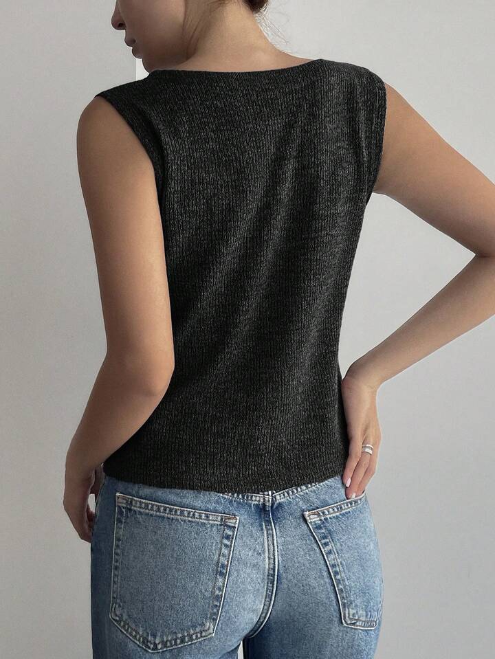 Everyday Chic V-Neck Sleeveless Knit Top
