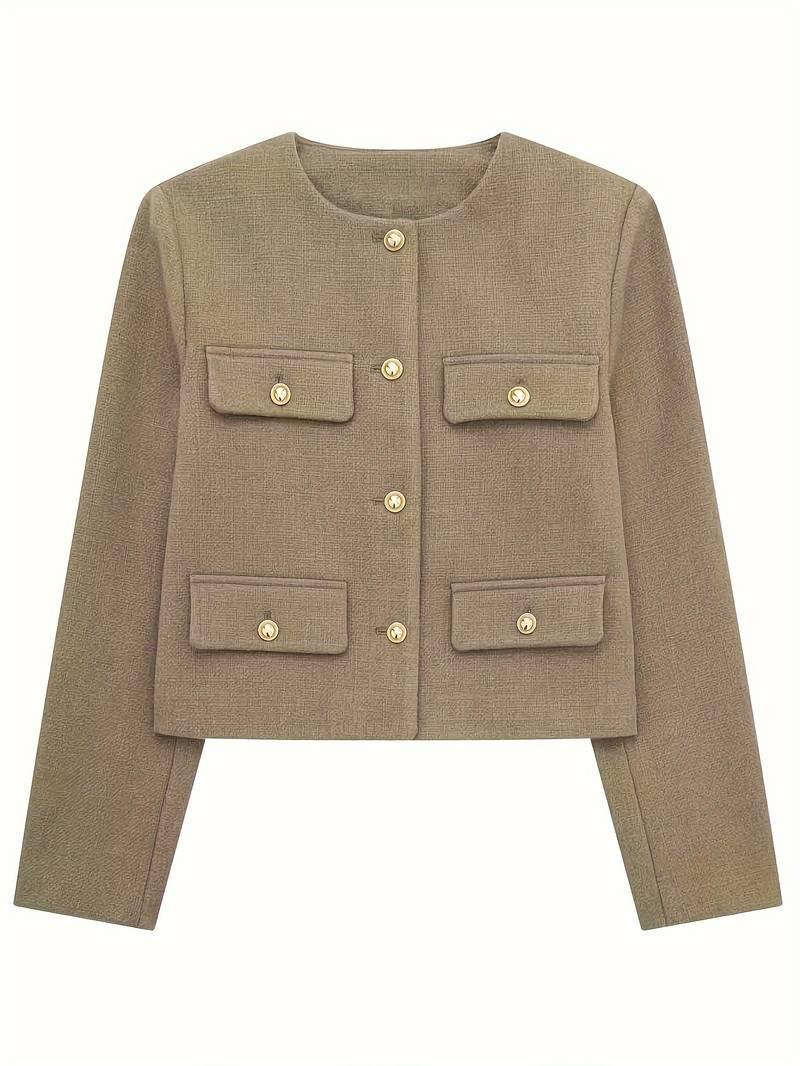 Classic Style Olive Green Cardigan - LA FEMME WANDERER