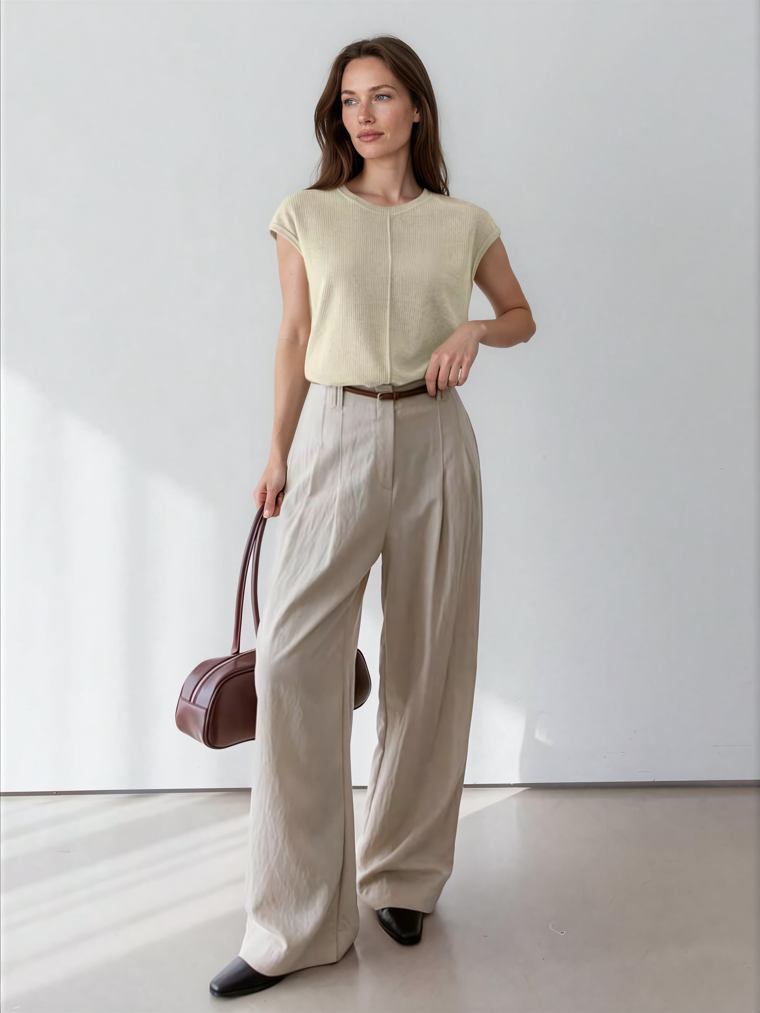 Soft-Touch Minimal Knit Tee for Elevated Everyday Wear