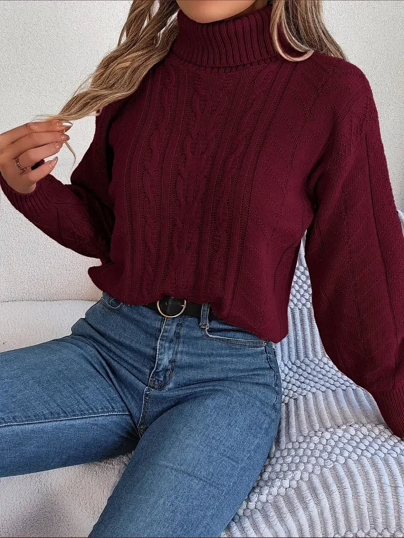 Collar Twist Knitted Pullover Sweater - LA FEMME WANDERER