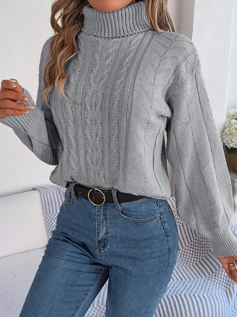 Collar Twist Knitted Pullover Sweater - LA FEMME WANDERER