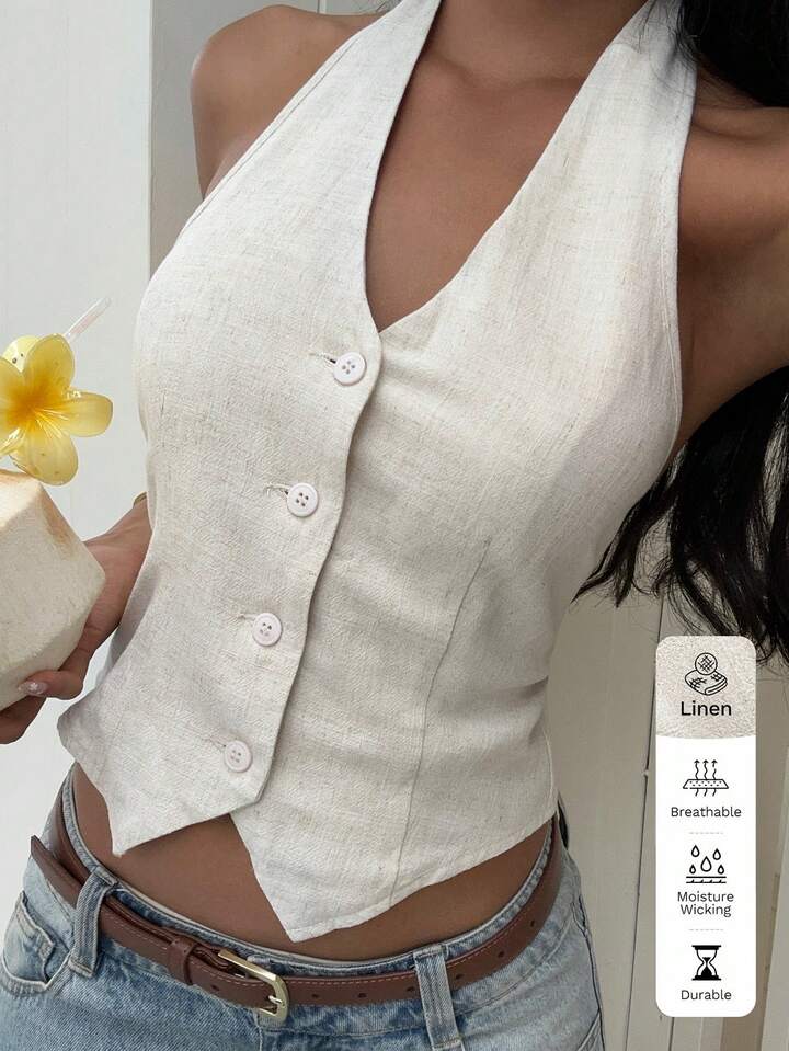 Elegant Sleeveless Vest with Refined Minimalist Styling