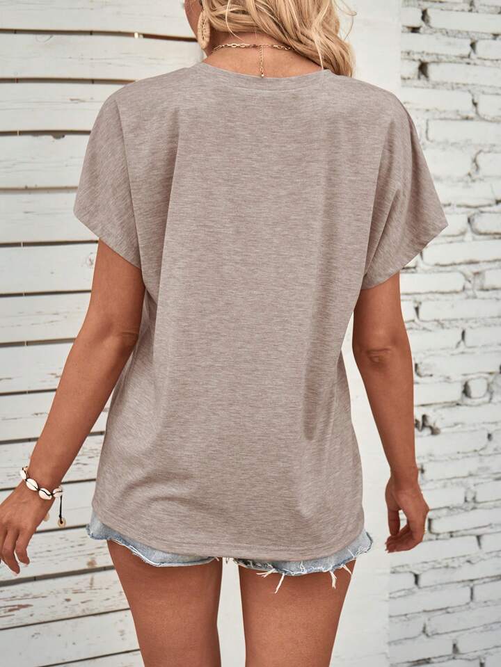 Everyday Casual Top with Decorative Button Front Detail