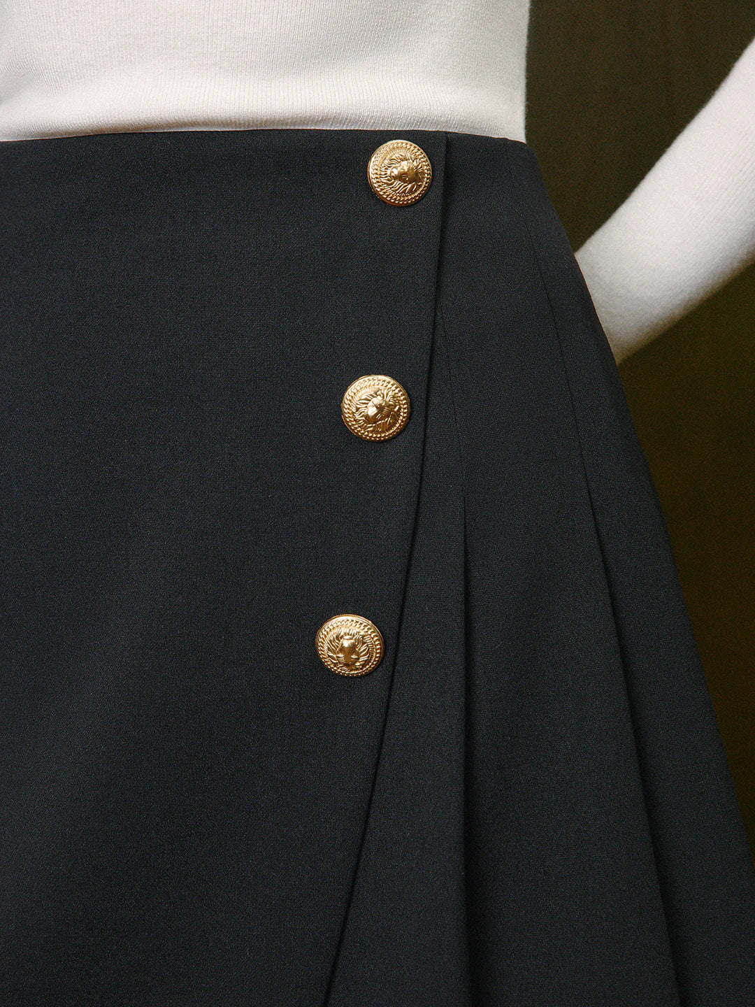 Always Elegant Button High Waist Skirt - LA FEMME WANDERER