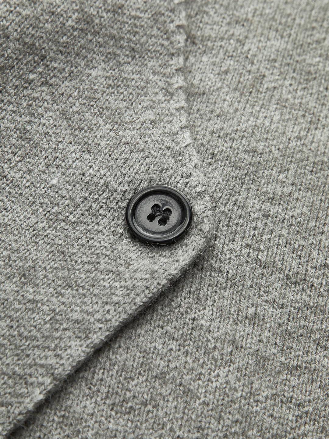 Plain V-Neck Button Soft Knit Top - LA FEMME WANDERER