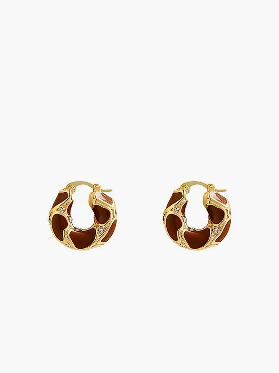 Chunky Golden Frame Hoop Earrings - LA FEMME WANDERER