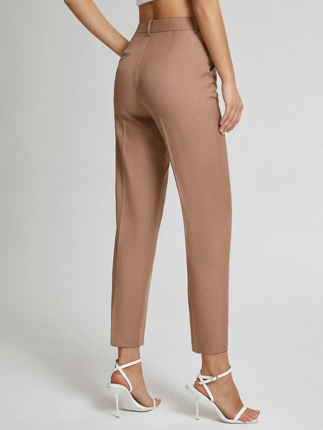 Solid Color Casual Straight-leg Ankle-length Suit Pants - LA FEMME WANDERER