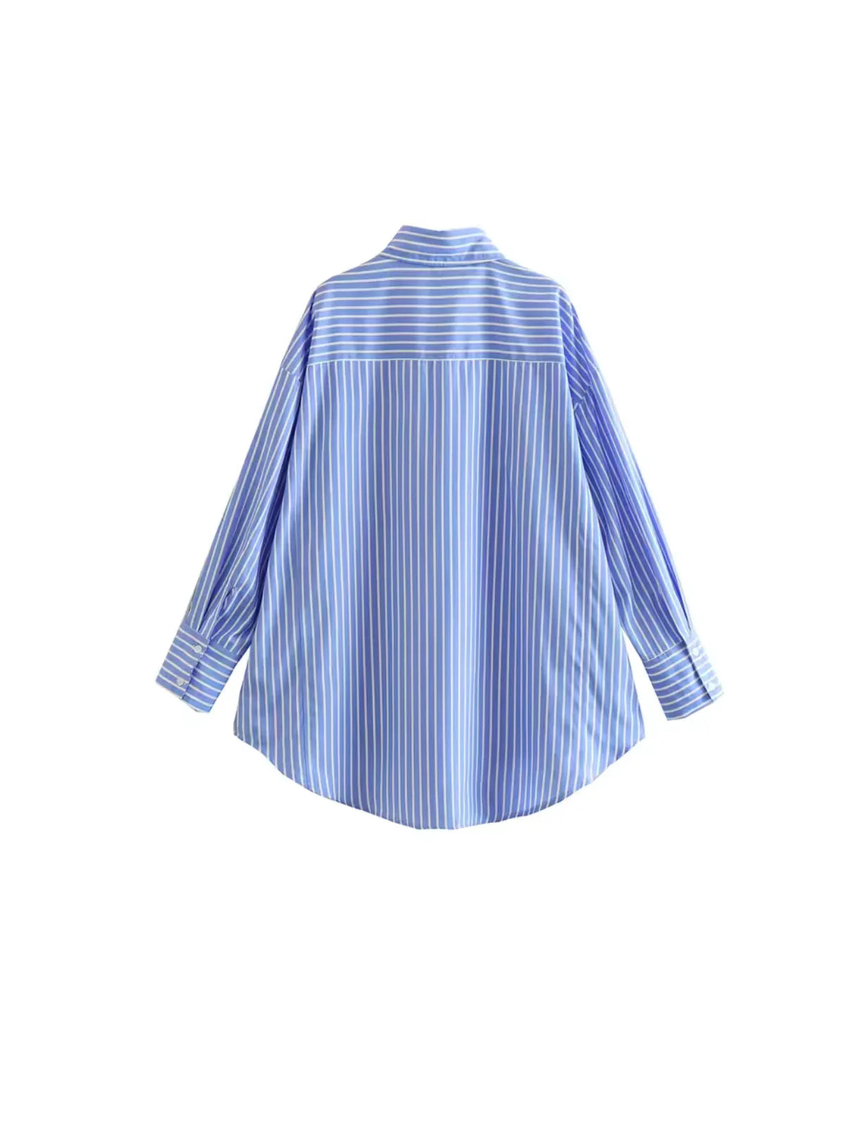 Casual Loose Mid-length Striped Shirt - LA FEMME WANDERER