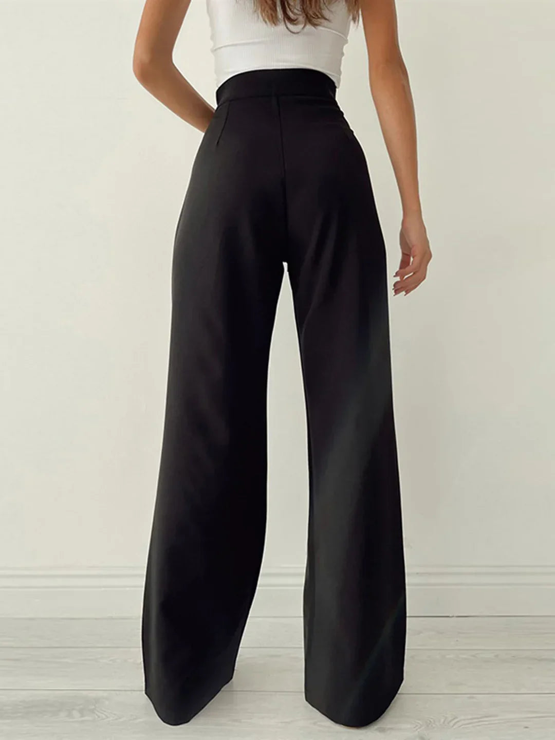 Fall Winter Commuter Mopping Wide Leg Trousers - LA FEMME WANDERER