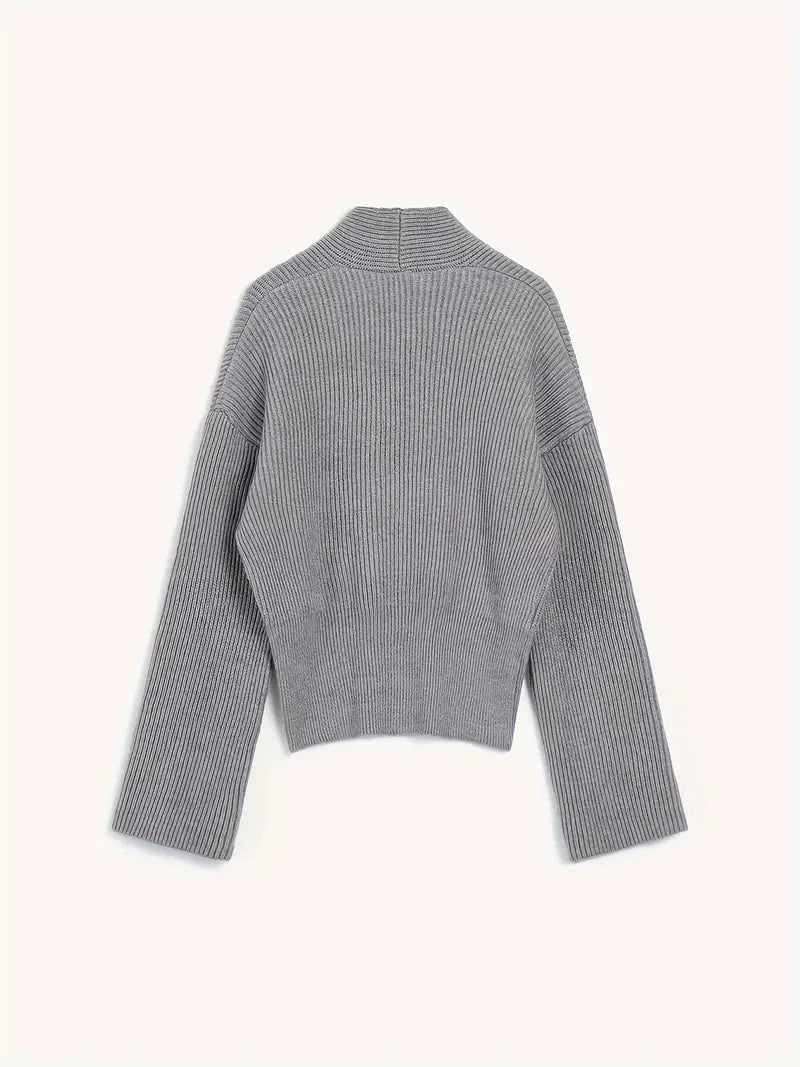 Retro Cross V-Neck Knitted Sweater - LA FEMME WANDERER