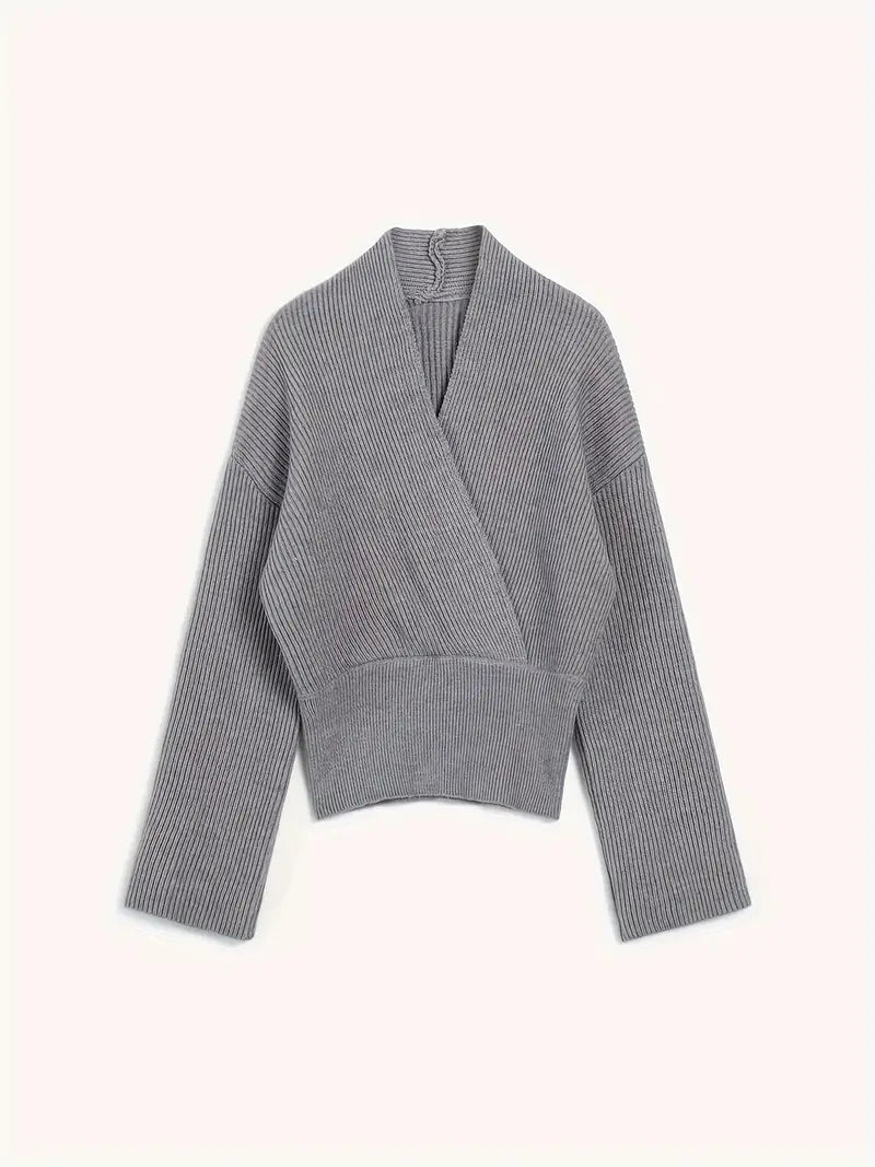 Retro Cross V-Neck Knitted Sweater - LA FEMME WANDERER