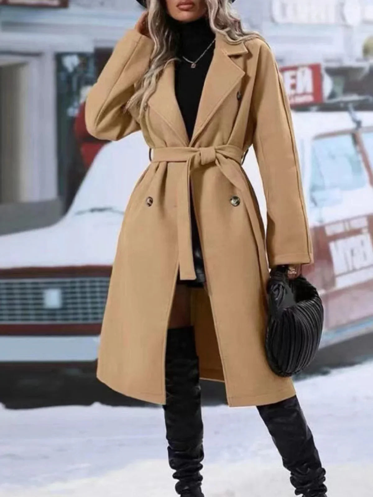 All-matching Lapel Double-breasted Trench Coat - LA FEMME WANDERER
