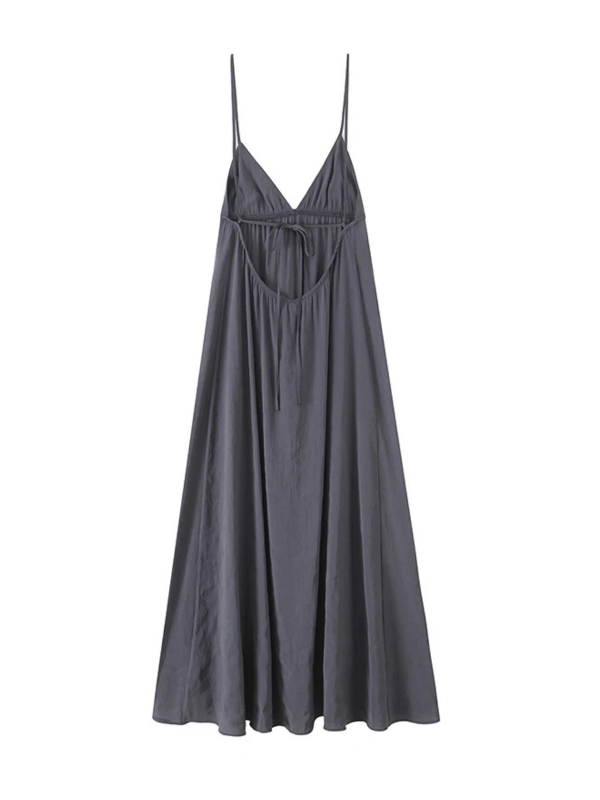 Backless Flow Midi Slip Dress V Neck Summer