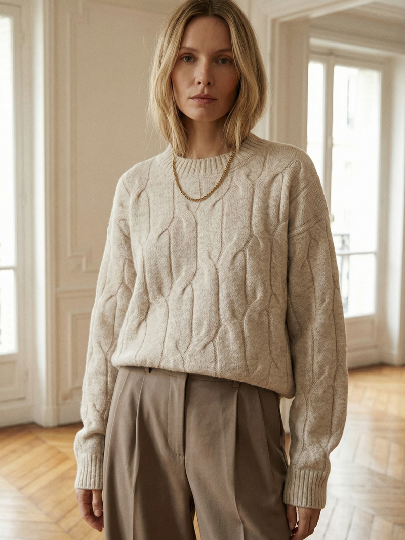 Cozy Cable Crew Knit Pullover