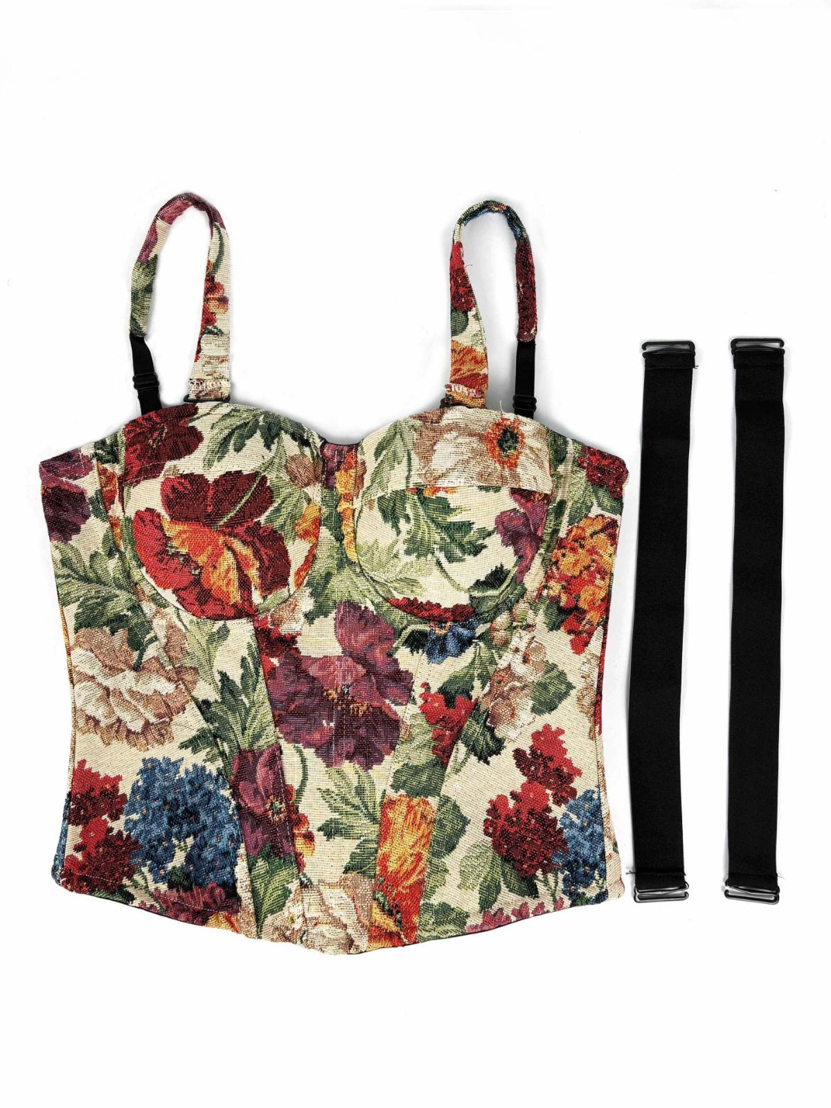 Retro Floral Printed Corset