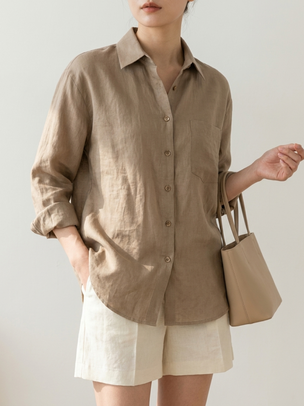 Breathable Linen Long Sleeve Shirt – Elegant Casual Resort Wear Top