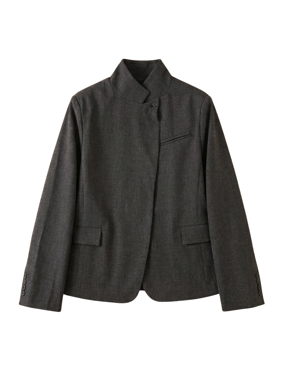 Funnel Neck Wool Blazer