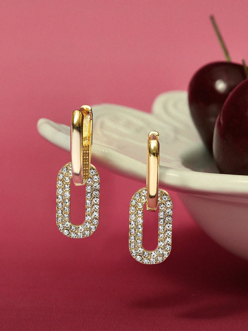 Gold Geometric Earrings Dual Wear Styles Everyday Elegant