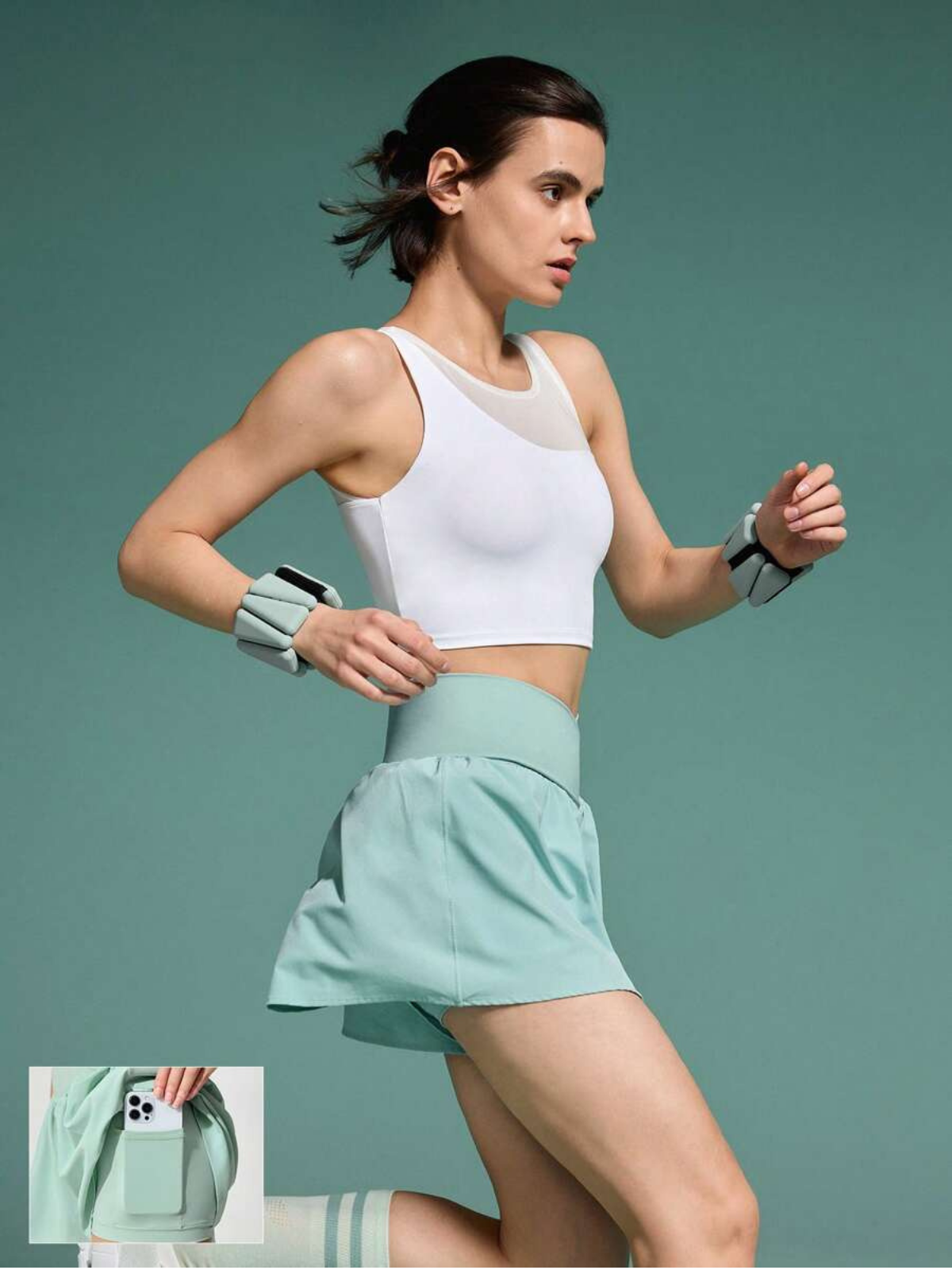 SweatProof Run Shorts Mid Waist Pockets Quick Dry