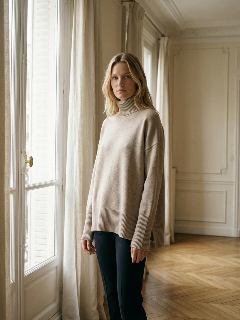 Cozy Winter Knit Turtleneck Pullover