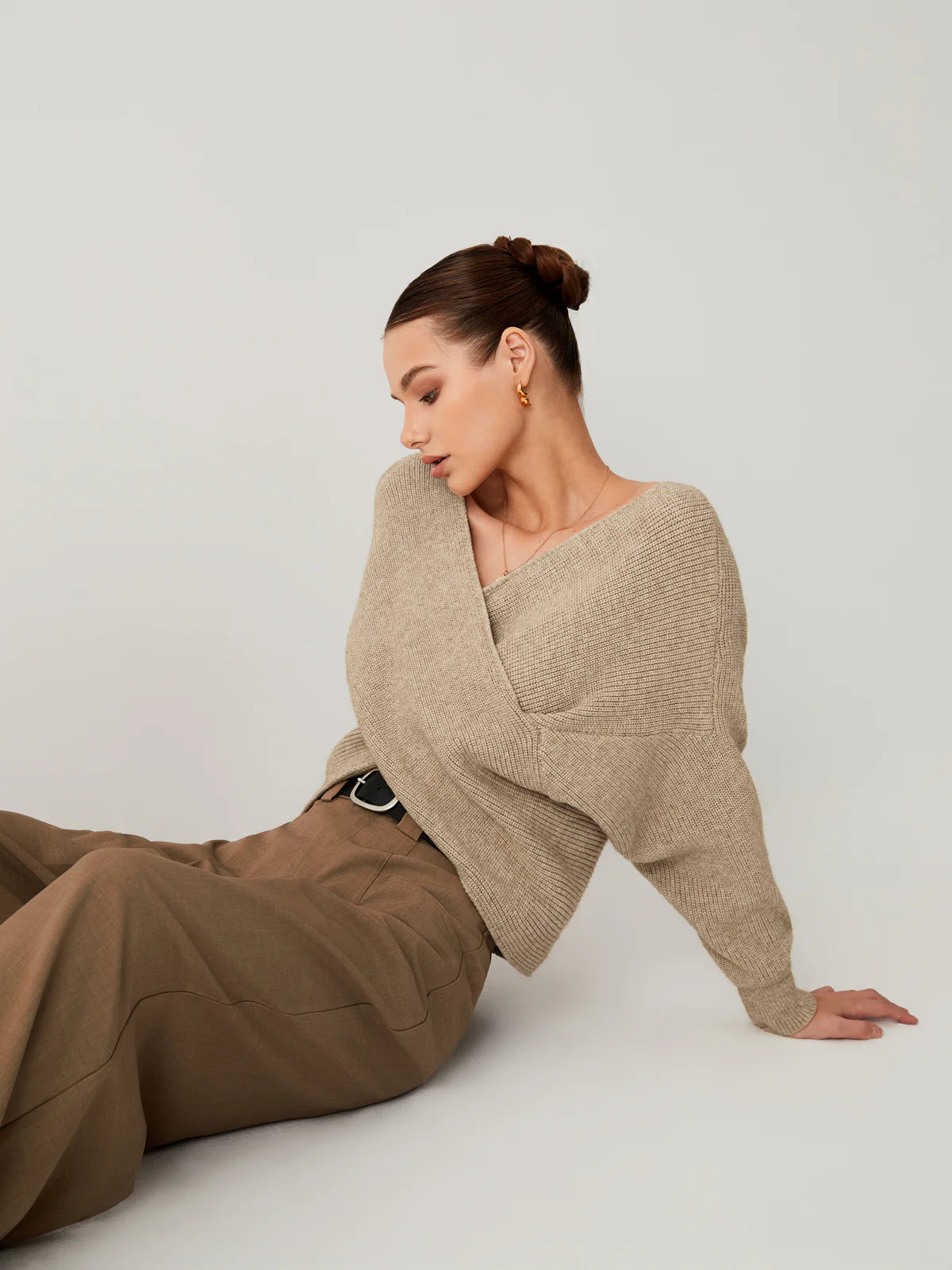 Cross My Heart Oversized Crop Sweater - LA FEMME WANDERER