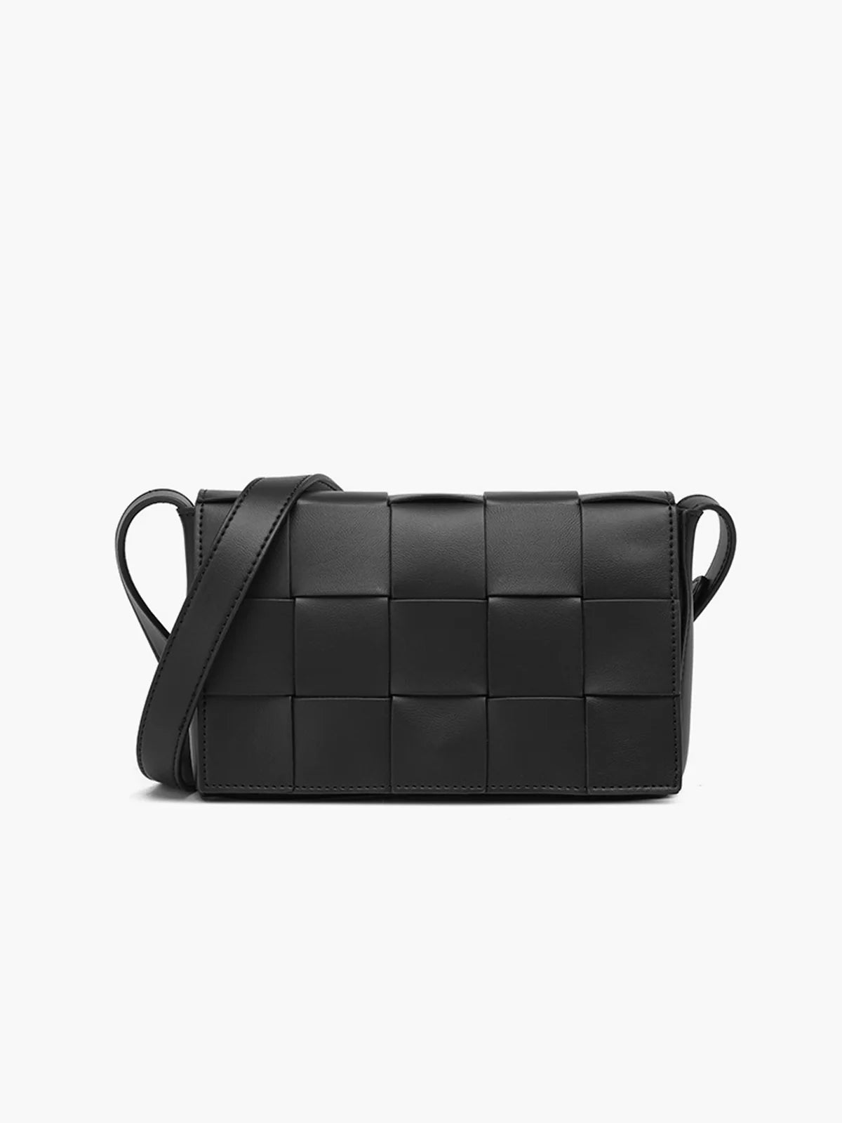 Black Woven Crossbody Bag - LA FEMME WANDERER