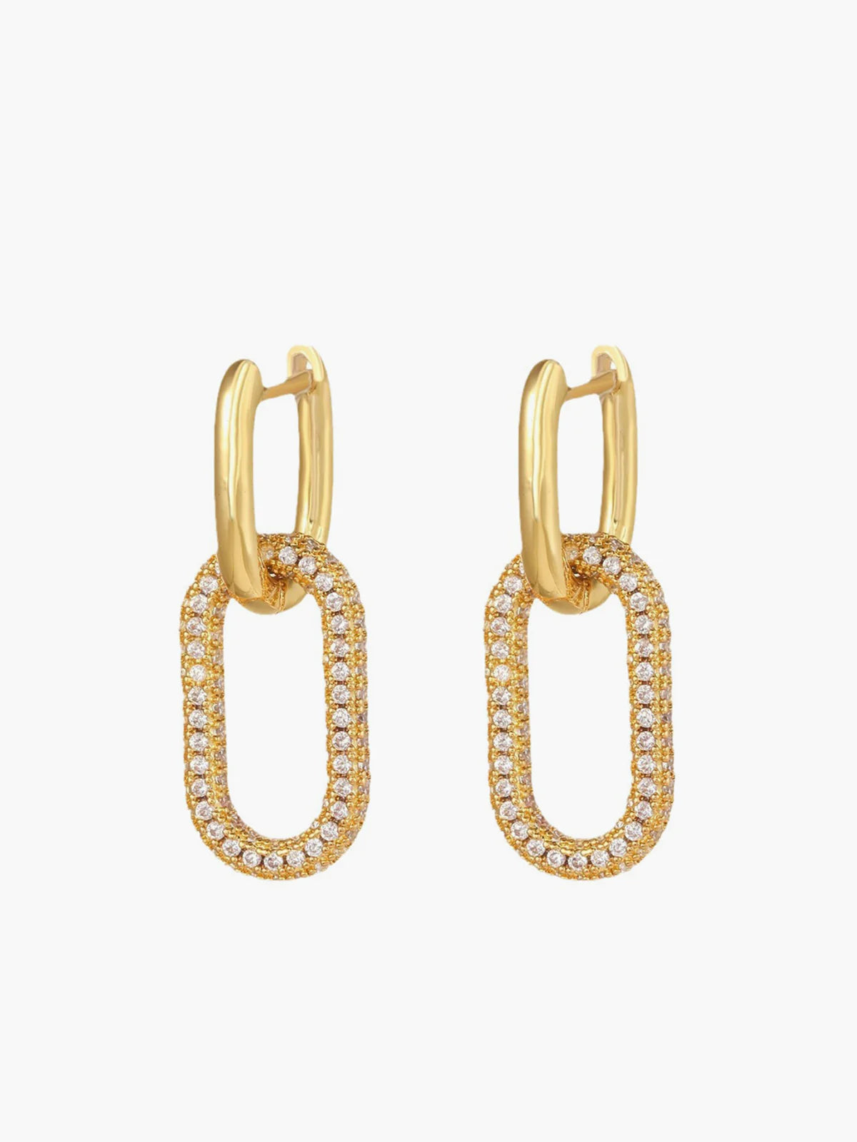 Zircon Hoop Pendant Earrings - LA FEMME WANDERER