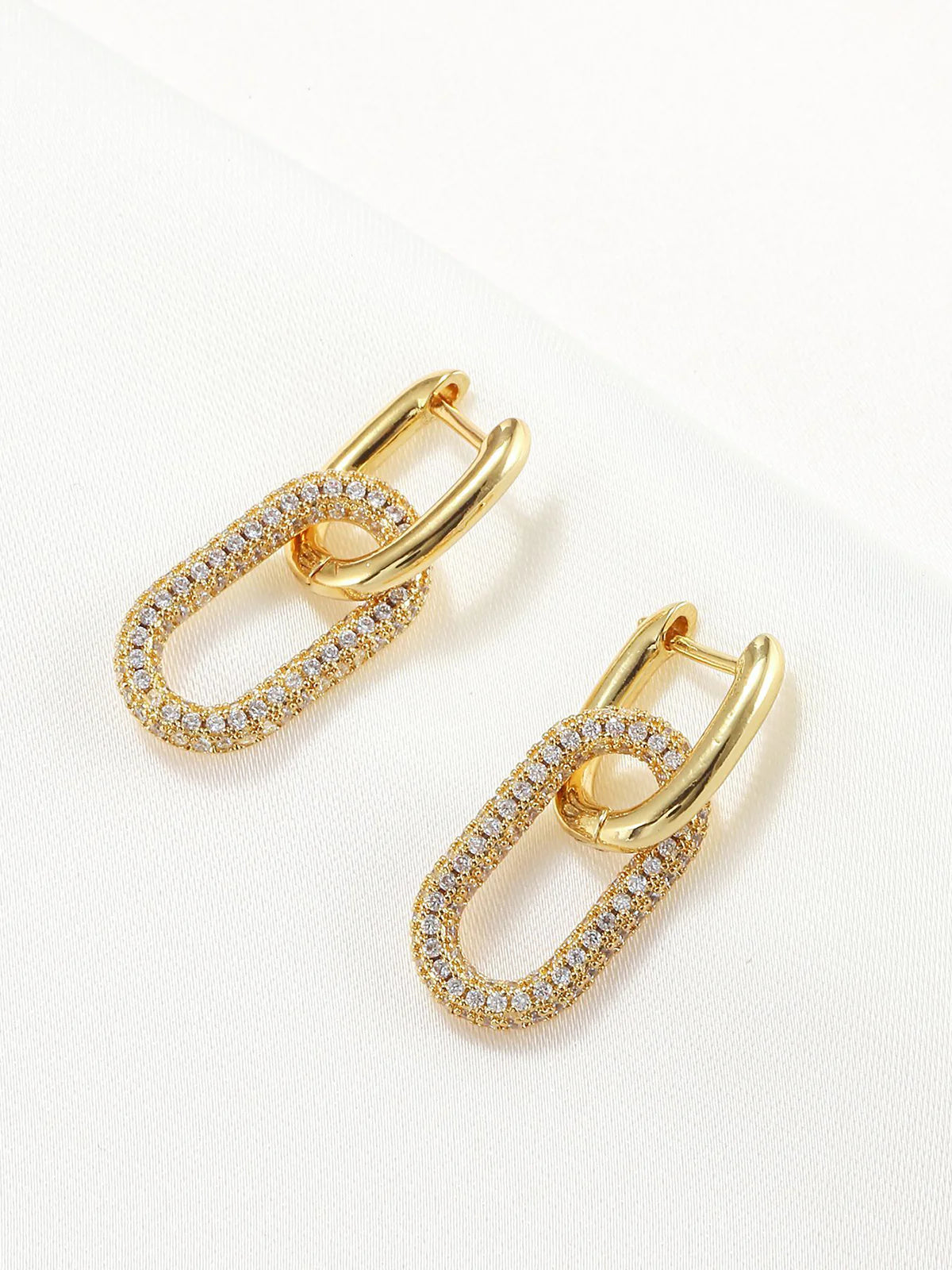Zircon Hoop Pendant Earrings - LA FEMME WANDERER