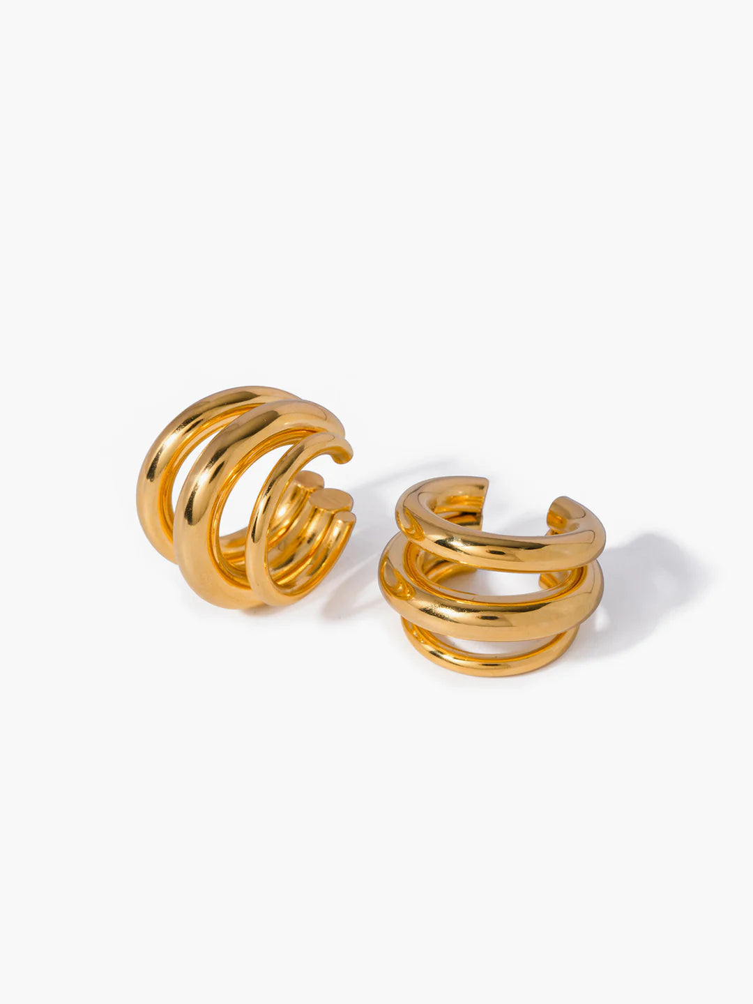 Triple Layered Chubby Hoop Ear Cuff - LA FEMME WANDERER