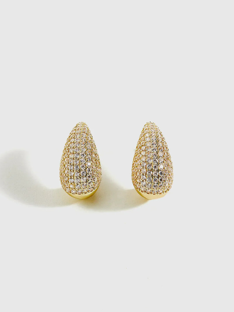 Elegant Style Copper Set Zircon Stud Earrings